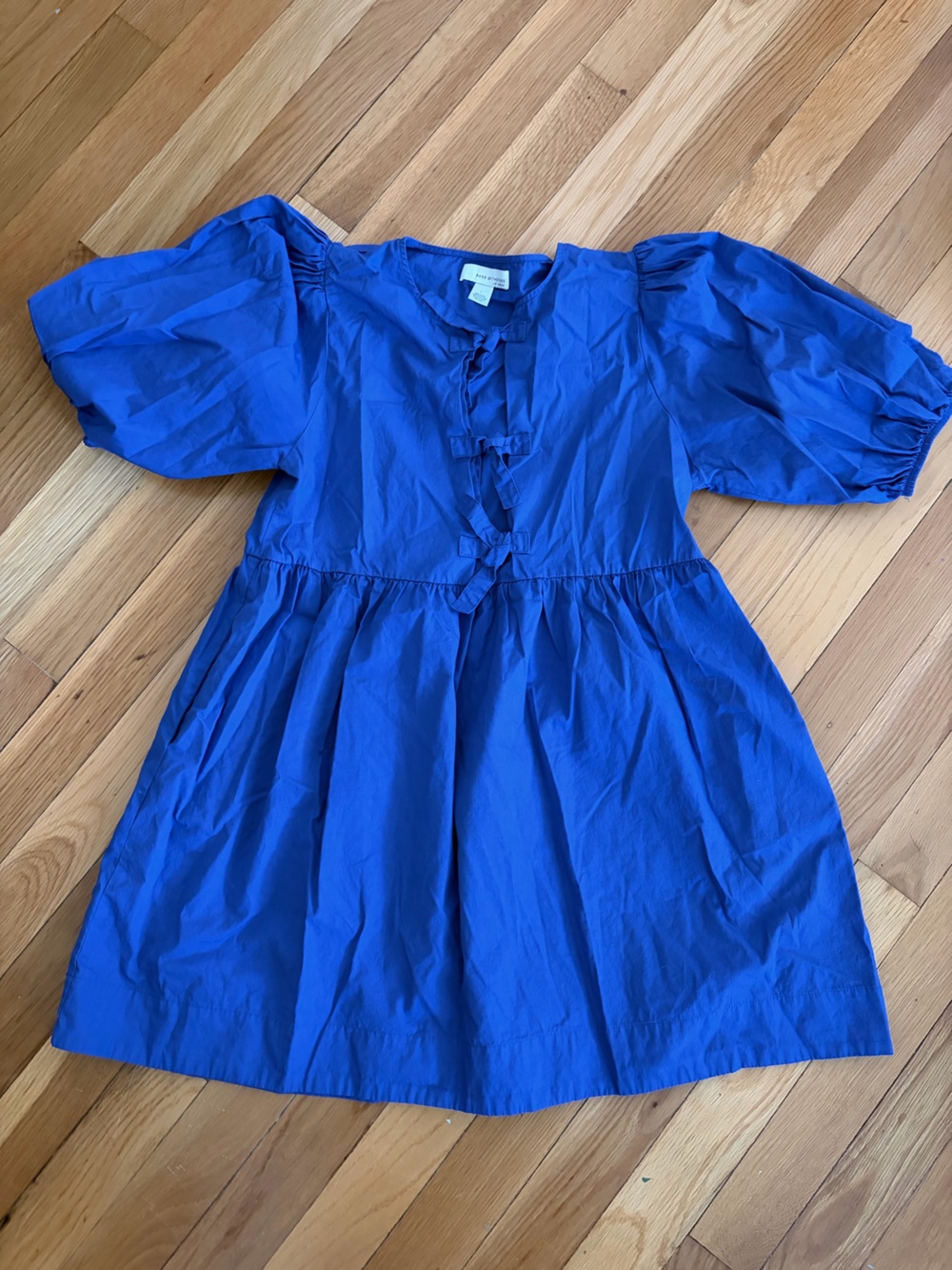 Urban Outfitters Bright Cobalt Blue Puff Sleeve Midi Dress